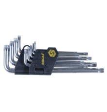 Ключ Sigma набір TORX 9шт T10-T50мм CrV, середні з отвором (4022221)