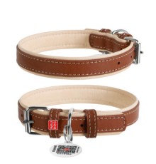 Нашийник для тварин WAUDOG Soft з QR паспортом S коричневий (7191)