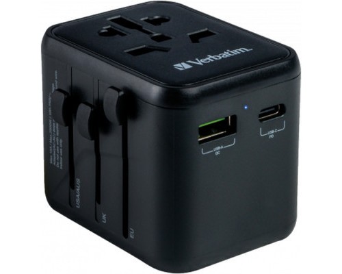Зарядний пристрій Verbatim UTA-02 PD20W (USB-A /USB-C) (49544)