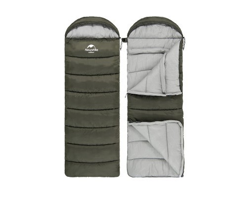 Спальний мішок Naturehike з капюшоном U250S NH20MSD07 (0°C) правий, темно-зелений (6927595764305-R)