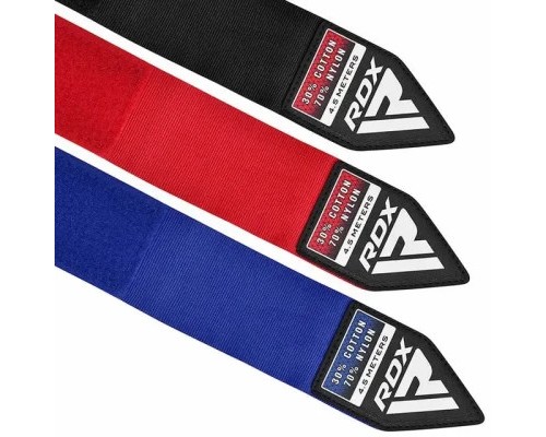 Бинт для спорту RDX для боксу RB Hand Wraps Combine 3 пари Red,Black,Blue (4.5м.) (HWC-RBU+)