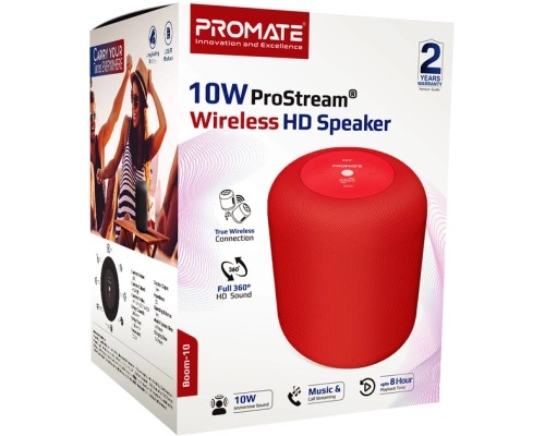 Акустична система Promate Boom-10 Red (boom-10.red) 