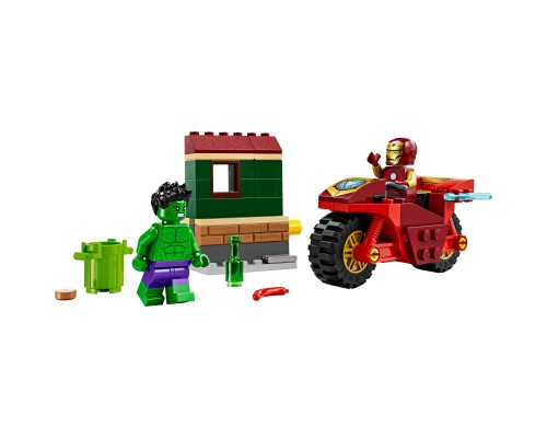 Конструктор LEGO Marvel Залізна людина на мотоциклі й Галк 68 деталей (76287)