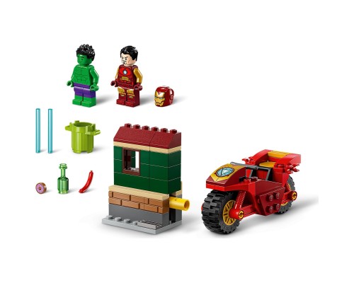 Конструктор LEGO Marvel Залізна людина на мотоциклі й Галк 68 деталей (76287)