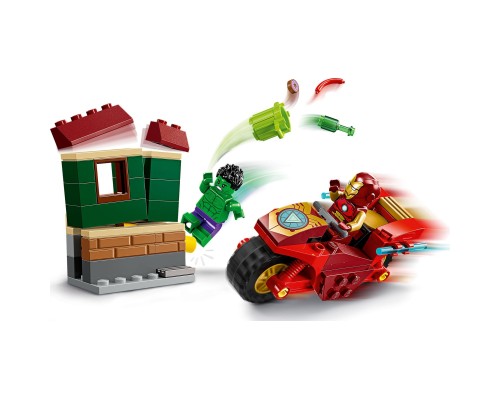 Конструктор LEGO Marvel Залізна людина на мотоциклі й Галк 68 деталей (76287)
