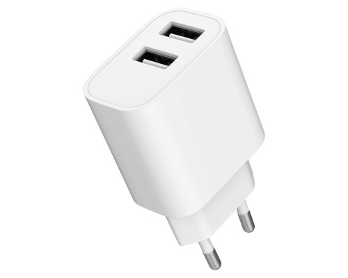 Зарядний пристрій Gembird 2 USB-A 5V/2.4A (12W) white (TA-UC-2A12-01)