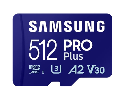 Карта пам'яті Samsung 512 GB microSDXC Pro Plus UHS-I U3 V30 A2 Class 10 + SD-adap (MB-MD512SA/EU) Карта пам'яті Samsung 512 GB microSDXC Pro Plus UHS-I U3 V30 A2 Class 10 + SD-adap (MB-MD512SA/EU)