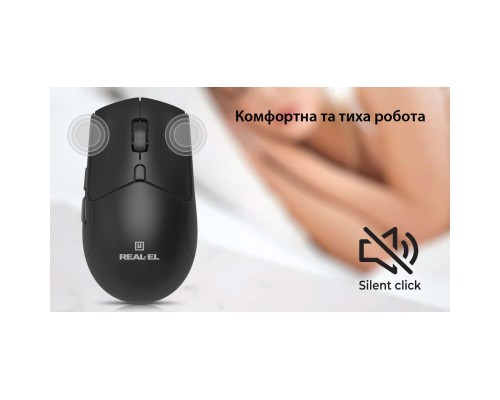 Мишка REAL-EL RM-460W Wireless/Bluetooth Black (EL123200048)