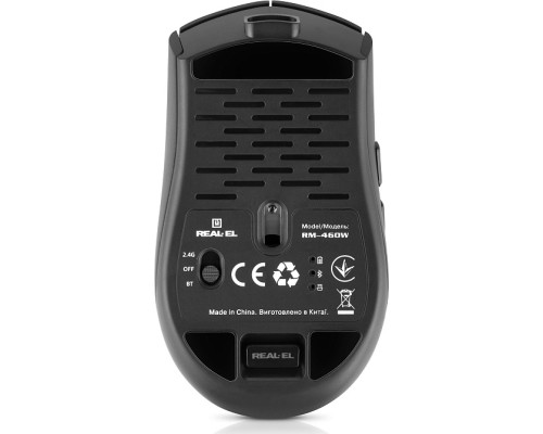 Мишка REAL-EL RM-460W Wireless/Bluetooth Black (EL123200048)