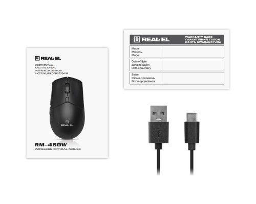 Мишка REAL-EL RM-460W Wireless/Bluetooth Black (EL123200048)
