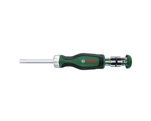 Викрутка Bosch з тріскачкою, 12 насадок, руків''я PC+ABS+TPR , 207мм, сталь CrV (1.600.A03.2V0)