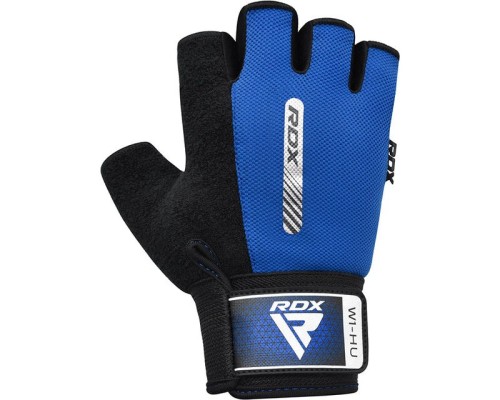 Рукавички для фітнесу RDX W1 Half Blue Plus S (WGA-W1HU-S+)