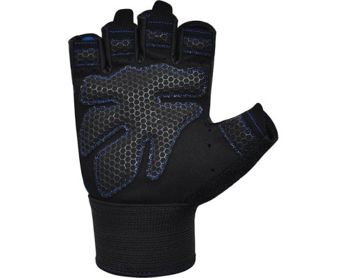 Рукавички для фітнесу RDX W1 Half Blue Plus S (WGA-W1HU-S+)