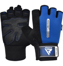 Рукавички для фітнесу RDX W1 Half Blue Plus S (WGA-W1HU-S+)