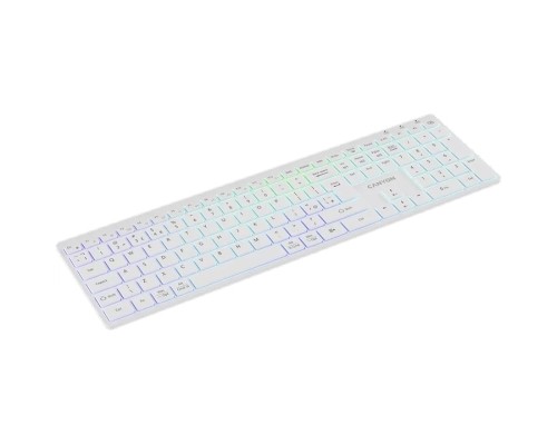 Клавіатура Canyon HKB-W11 Slim Dual Mode Wireless/Bluetooth RGB UA White (CNS-HBTK11W)
