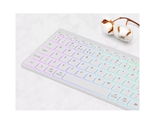 Клавіатура Canyon HKB-W11 Slim Dual Mode Wireless/Bluetooth RGB UA White (CNS-HBTK11W)