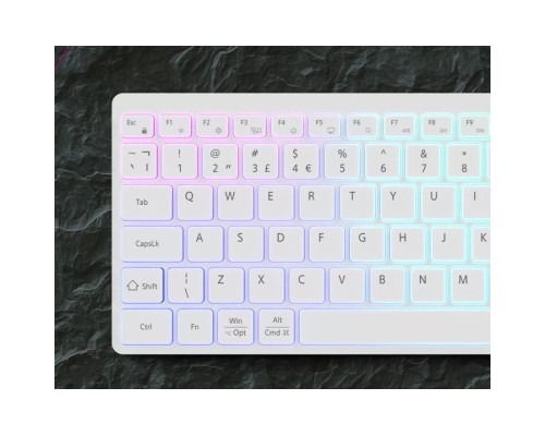 Клавіатура Canyon HKB-W11 Slim Dual Mode Wireless/Bluetooth RGB UA White (CNS-HBTK11W)