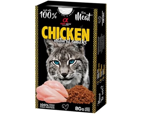 Ласощі для котів Alpha Spirit Cat Chicken Natural Snacks з куркою 80 г (8436586311797)