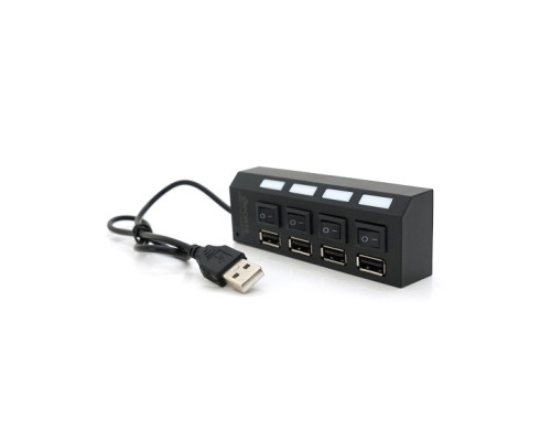 Концентратор Voltronic USB 2.0 to 4xUSB with switches black (YT-HWS4HS-B)