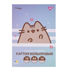 Кольоровий картон Yes односторонній А4 Pusheen 10 аркушів (955463)