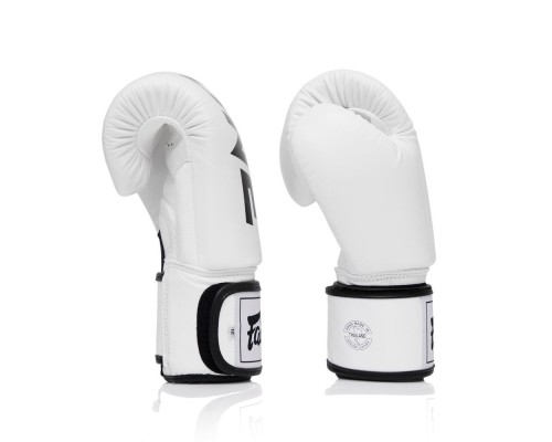 Боксерські рукавички Fairtex BGV1-ONE (натуральна шкіра) White 12 унцій (бинти в комплекті) (BGV1-ONE_12oz_White)