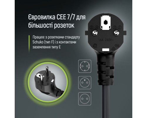 Кабель живлення C13 1.8m black ColorWay (CW-CBP082-BK)