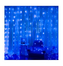 Гірлянда Voltronic Штора 120 LED Водопад Blue, 3*1 м, 8 режимів, 220V, прозора (GAR120LED-Blue)