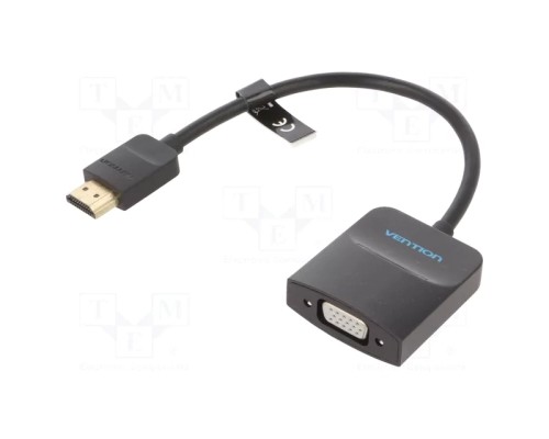 Перехідник HDMI to VGA Converter 0.15M Black VENTION (42154)