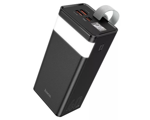 Батарея універсальна HOCO 40000mAh Powermaster PD/20W, QC/22.5W, Lamp, Black (J86 / 714737)
