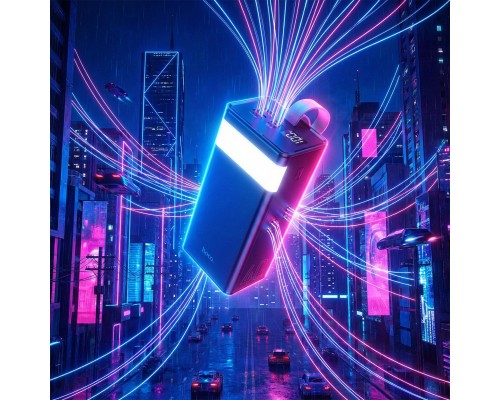 Батарея універсальна HOCO 40000mAh Powermaster PD/20W, QC/22.5W, Lamp, Black (J86 / 714737)