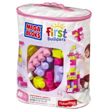 Конструктор Mega Bloks рожевий у мішку 80 деталей (DCH62)