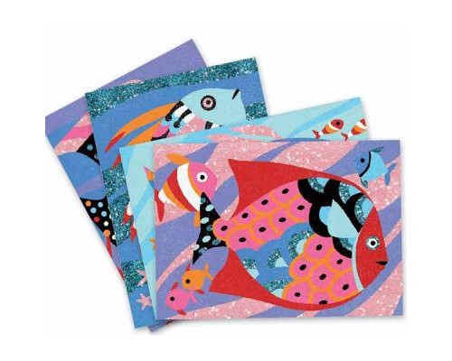 Набір для творчості Djeco Рисование песком и блестками Радужные рыбки (DJ08661)