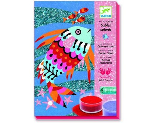 Набір для творчості Djeco Рисование песком и блестками Радужные рыбки (DJ08661)
