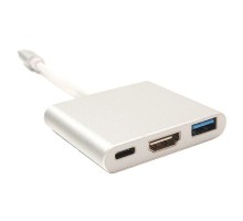 Перехідник USB C-Type - HDMI/USB PowerPlant (KD00AS1306)