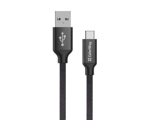 Дата кабель USB 2.0 AM to Type-C 2.0m black ColorWay (CW-CBUC008-BK)