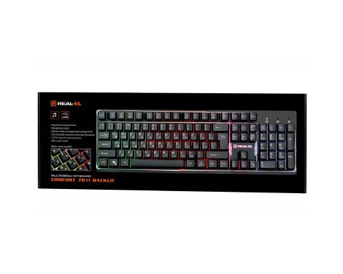 Клавіатура REAL-EL 7011 Comfort Backlit Black