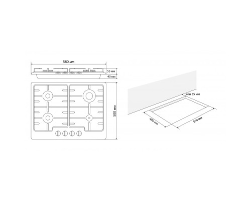 Варочна поверхня Eleyus GRACIA 60 BL EF