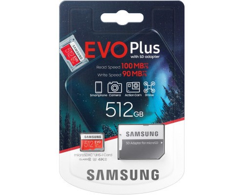 Карта пам'яті Samsung 512GB microSD class 10 UHS-I U3 Evo Plus V2 (MB-MC512HA/RU)