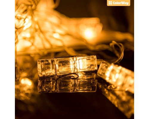 Гірлянда ColorWay Світлодіодна з прищіпками для фото 20 LED / 3 м USB (CW-LCP-20L30BU)