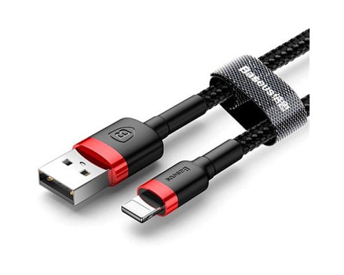 Дата кабель USB 2.0 AM to Lightning 1.0m Cafule Black-Red Baseus (CALKLF-B19)