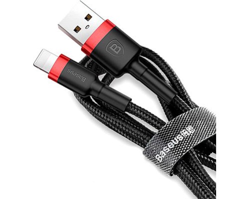 Дата кабель USB 2.0 AM to Lightning 1.0m Cafule Black-Red Baseus (CALKLF-B19)