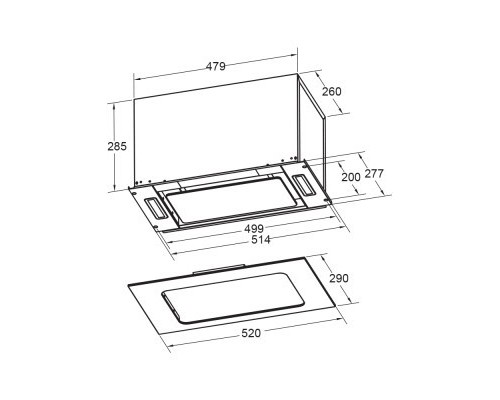 Витяжка кухонна Pyramida CHGX 522 BL