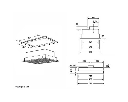 Витяжка кухонна Interline WIND BL A/60/GL/ST