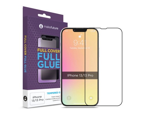 Скло захисне MakeFuture Apple iPhone 13/13 Pro Full Cover Full Glue (MGF-AI13/13P)