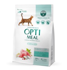 Сухий корм для кішок Optimeal для стерилізованих/кастрованих індичка та овес 200 г (4820215362399)
