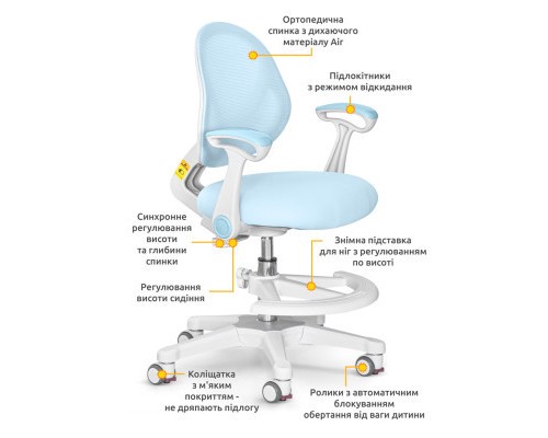 Дитяче крісло Evo-kids Mio Air Blue (Y-307 KBL)