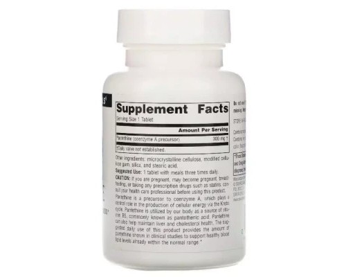 Вітамін Source Naturals Пантетин, Pantethine, 300 Мг, 90 таблеток (SNS-02066)