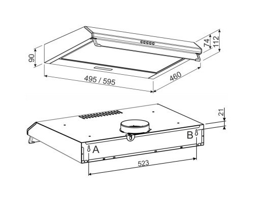 Витяжка кухонна Jantar PHT I LED 60 BR