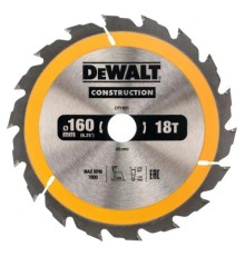 Диск пильний DeWALT СONSTRUCTION , 160 х 20 мм, 18 z, АВТ, 20 градусів (DT1931)