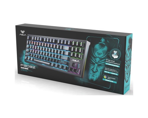 Клавіатура Aula F3032 Keycaps Plus 21 Dark Yellow Keys KRGD Red USB UA Black (6948391204673)